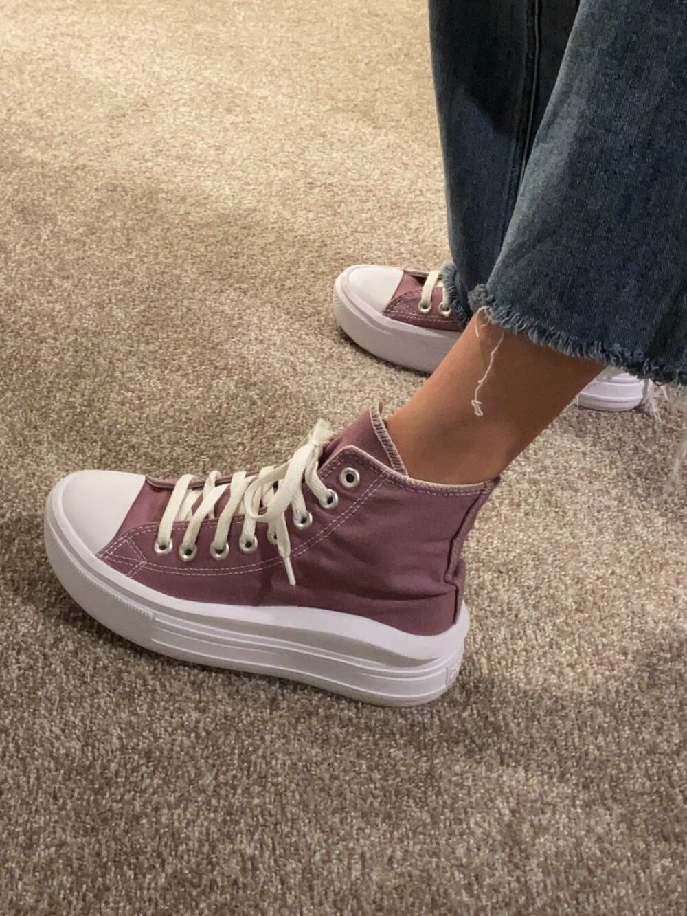 Converse Chuck Taylor All Star Move Platform High Top Sneakers Dusty Lavender 6